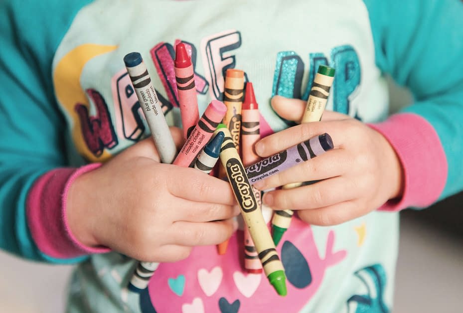 Crayon Crafts Toddler Holding Crayons